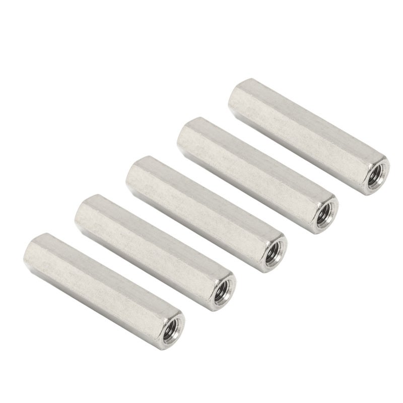 5Pcs Silver M8 Hex Coupling Nut Safe Practical Stainless Steel Coupling Nut Kit for Industrial Machine - Image 2