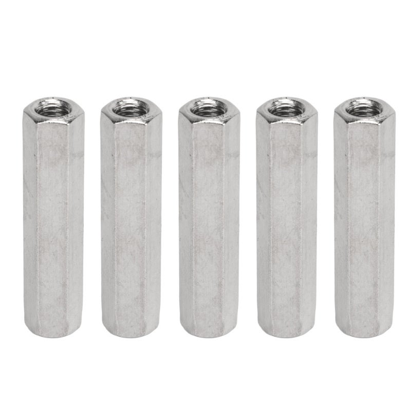 5Pcs Silver M8 Hex Coupling Nut Safe Practical Stainless Steel Coupling Nut Kit for Industrial Machine - Image 1