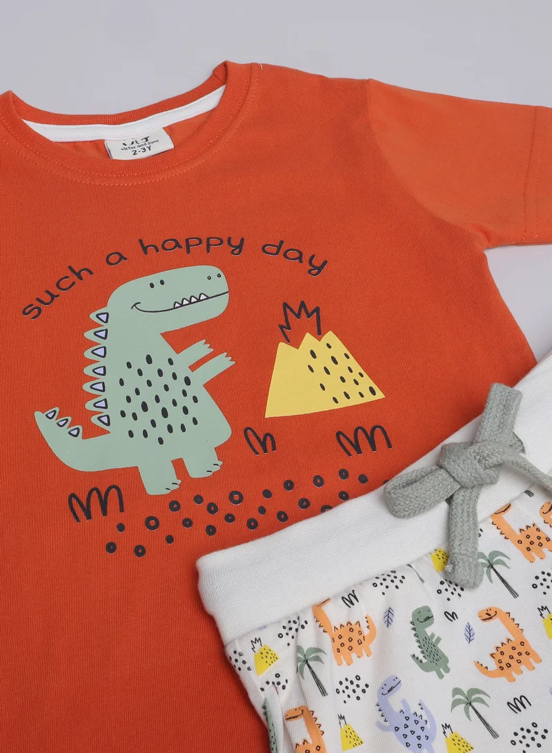 victor and jane Victor and Jane - Printed T-shirt and All-Over Printed Pyjama Set