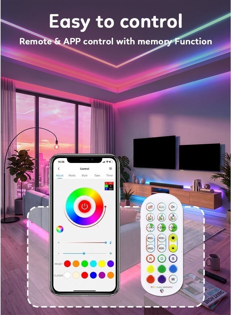 جميسون شريط نيون LED ذكي RGB بطول 5 متر بتقنية WiFi، شريط إضاءة نيون LED مع تحكم عبر التطبيق، متوافق مع Alexa وGoogle Assistant، مزامنة مع الموسيقى، إضاءة مقاومة للماء للاستخدام الداخلي والخارجي لغرفة النوم وغرفة المعيشة وغرفة الألعاب - Image 4