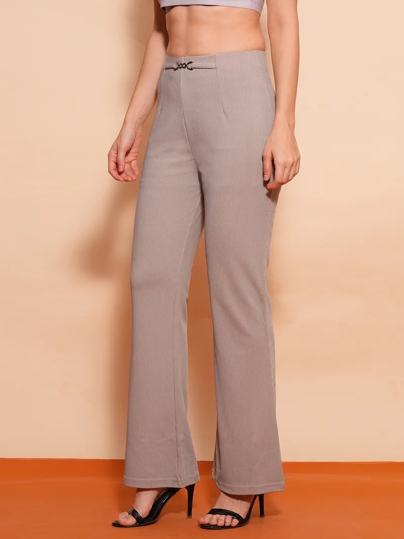 globus Globus Women Solid Beige Stretchable High-Waist Jeggings