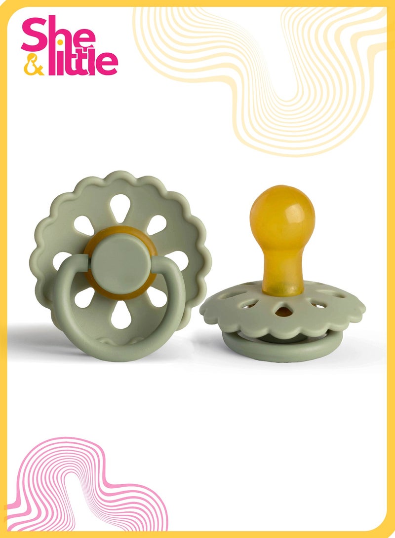 شي آند ليتل لهاية زهرية حلوة، مصنوعة من السيليكون الآمن غذائيًا، بتصميم يشبه الثدي، مريحة لنوم أفضل (أخضر) - Image 1