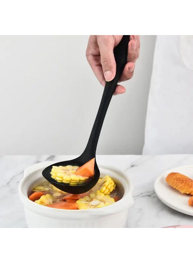 5pcs Black Silicone Spatula Set Food Grade Heat Resistant Non Slip Handle Kitchen Utensil - Image 5