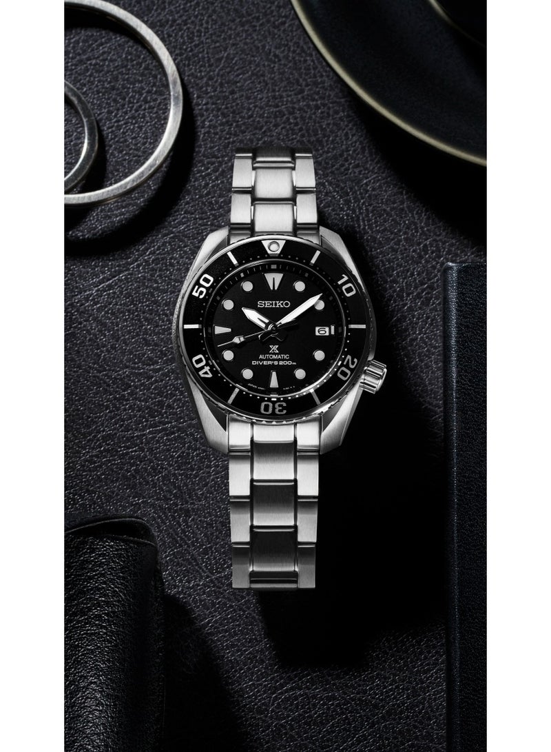 Seiko ساعة سيكو بروسبيكس دايفر سومو SPB101J1، 45 مم قرص أسود، علبة وسوار من الفولاذ المقاوم للصدأ، 200 م مقاومة للماء - Image 1