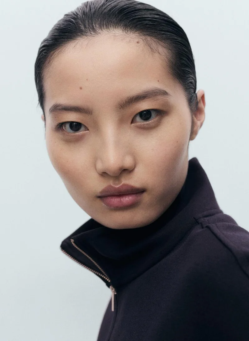 MANGO Turtleneck sweatshirt with zip