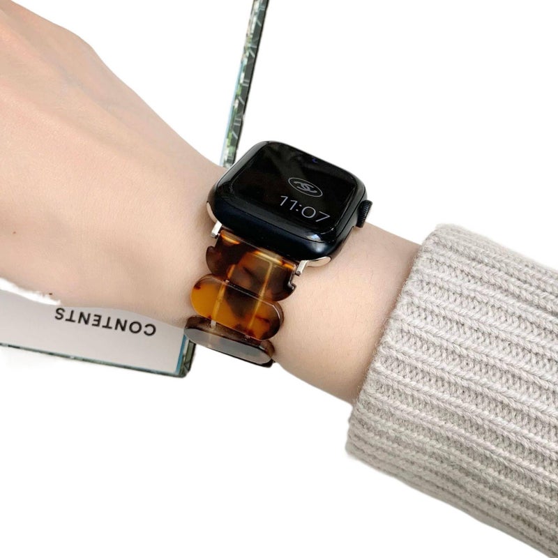 سوار ساعة ذكية سوار راتنج متوافق مع Apple Watch 38/40/41/42/44/45/49mm بملاءمة قابلة للتعديل وحزام بديل باللون أسود قابل للتعديل - Image 3