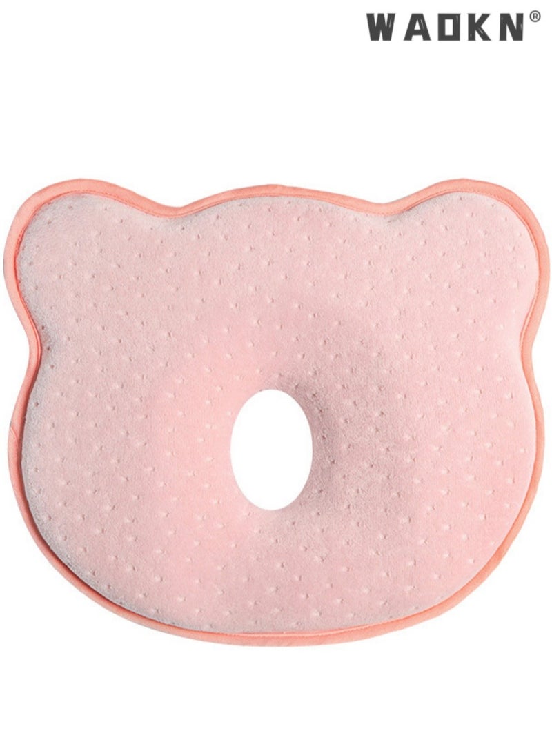 دبليو أيه أو كي أن وسادة الطفل - الوقاية من متلازمة الرأس المسطح ( انحراف الرأس ) في الأطفال حديثي الولادة ، مصنوعة من رغوة الذاكرة وسادة الرأس والرقبة الدعم ( 0-12 شهرا ) ( الوردي ) - Image 1