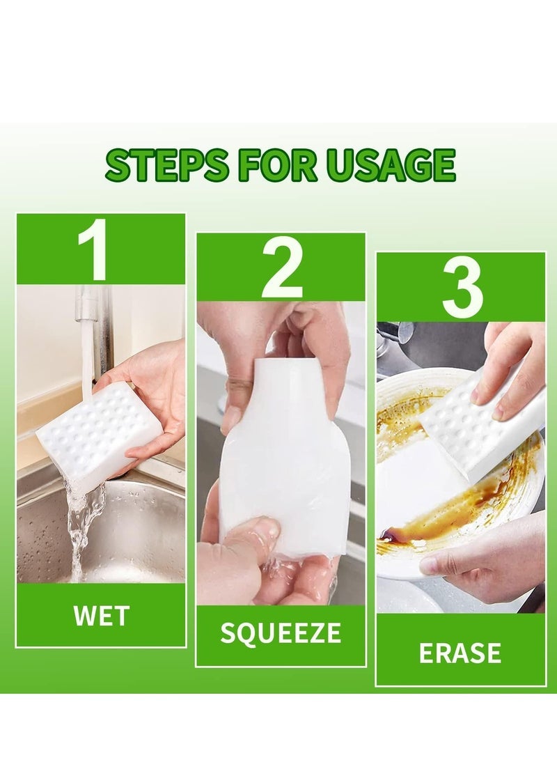 Captaintech 10Pcs Dirt Eraser Sponge, Cleaning Eraser Sponge, Plus Strength Melamine Sponge, Magic Sponge, White Cleaning Sponge for Home, Kitchen, Wall, Bathroom - Image 3