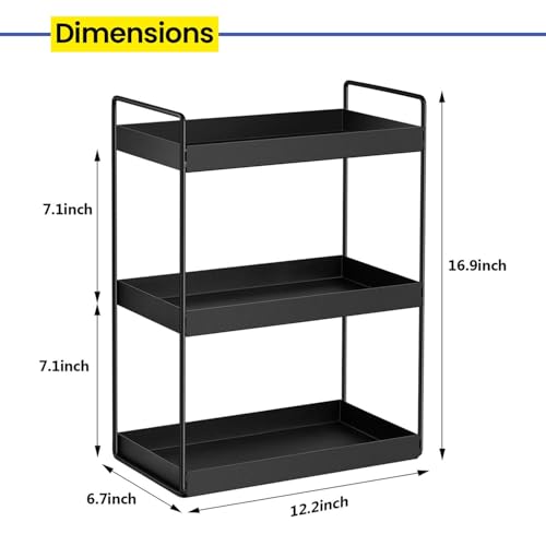 WonderStand Metal 3-Tier Standing Spice Rack Storage Organizer, Bathroom Countertop Storage Shelf Cosmetic Organizer And Home/Kitchen Spice Rack - Image 5