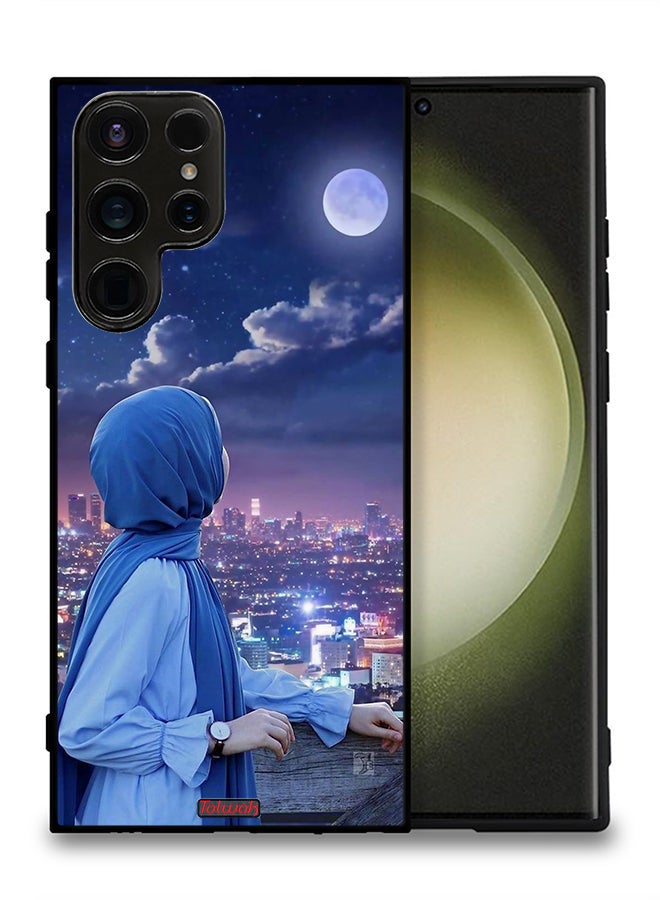 Tolwak Samsung Galaxy S23 Ultra 5G Protective Case Cover Looking At Moon Hijab Girl - Image 2