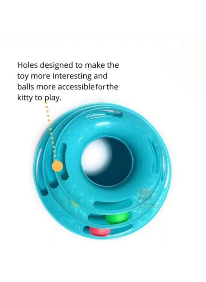 PET Interactive 3 Layers Tower Track Roller Toy With Colorful Balls Toy Ideal For Playing Cats And Kittens (Multicolor)  - Image 4