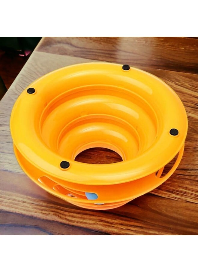 PET Interactive 3 Layers Tower Track Roller Toy With Colorful Balls Toy Ideal For Playing Cats And Kittens (Multicolor)  - Image 2