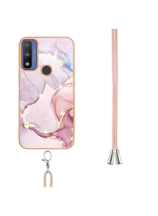 اس-توب جراب لهاتف Motorola Moto G مصنوع من مادة TPU IMD مطلي بالرخام النقي مع حبل تعليق - Image 3