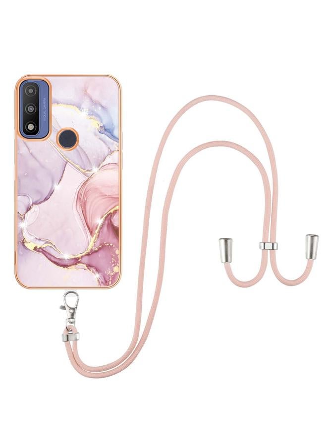 اس-توب جراب لهاتف Motorola Moto G مصنوع من مادة TPU IMD مطلي بالرخام النقي مع حبل تعليق - Image 2