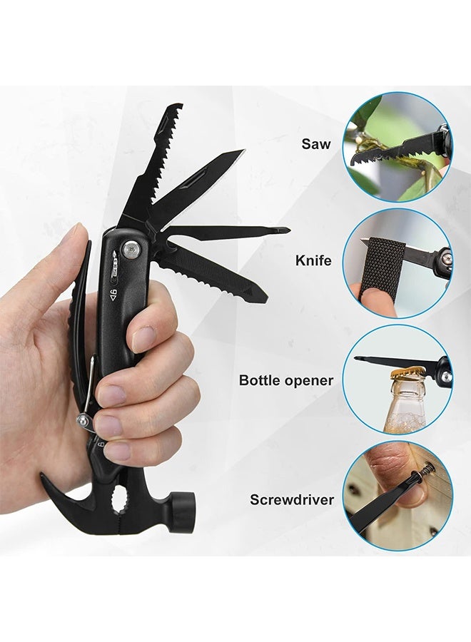 general Gifts for Men, 12 in 1 Hammer Multitool, Anniversary Birthday Gift for Men Dad Husband Him Grandpa, Unique Gifts for Dad Who Have Everything, Camping Essentials Cool Gadgets Tools - Image 5
