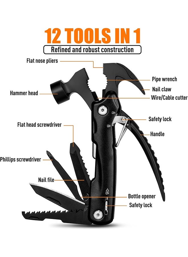 general Gifts for Men, 12 in 1 Hammer Multitool, Anniversary Birthday Gift for Men Dad Husband Him Grandpa, Unique Gifts for Dad Who Have Everything, Camping Essentials Cool Gadgets Tools - Image 3