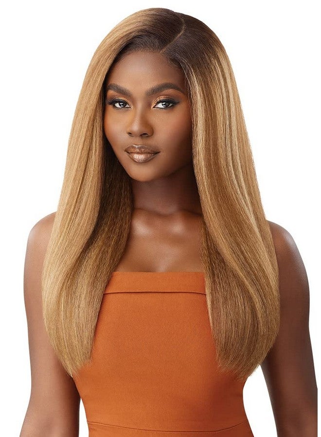 أوتر Outre - باروكة شعر مستعار بإغلاق دانتيل 5×5 - مزيج من الشعر البشري - مستقيم مجعد 24 بوصة (بني غامق 2) - Image 5