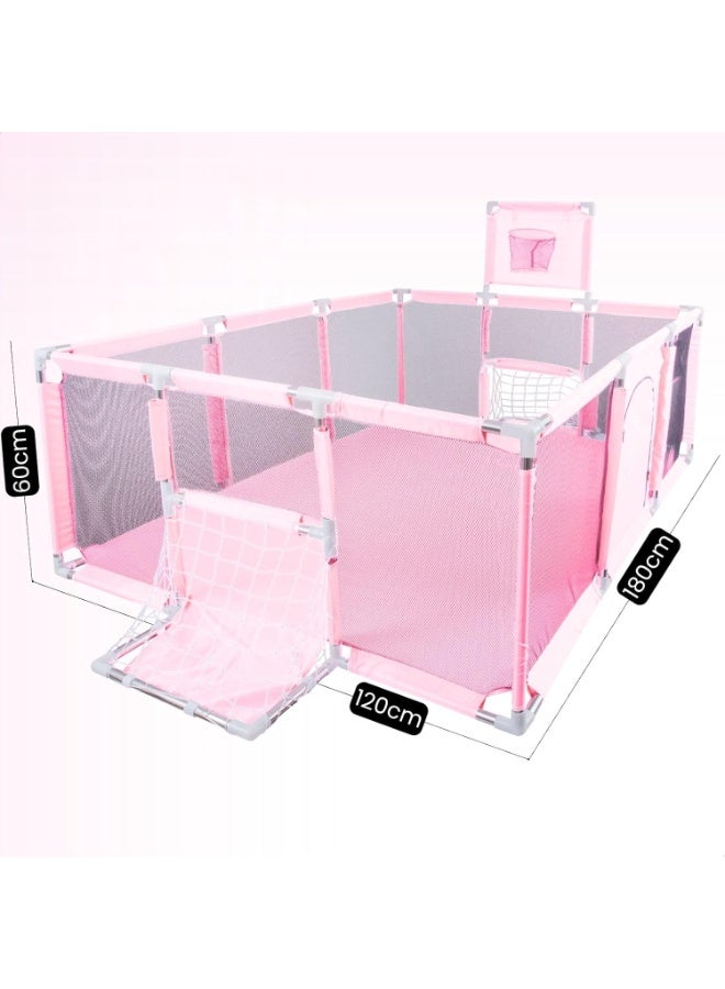 Atentu Large Portable Playpen for Baby Toddler (Pink) - Image 2
