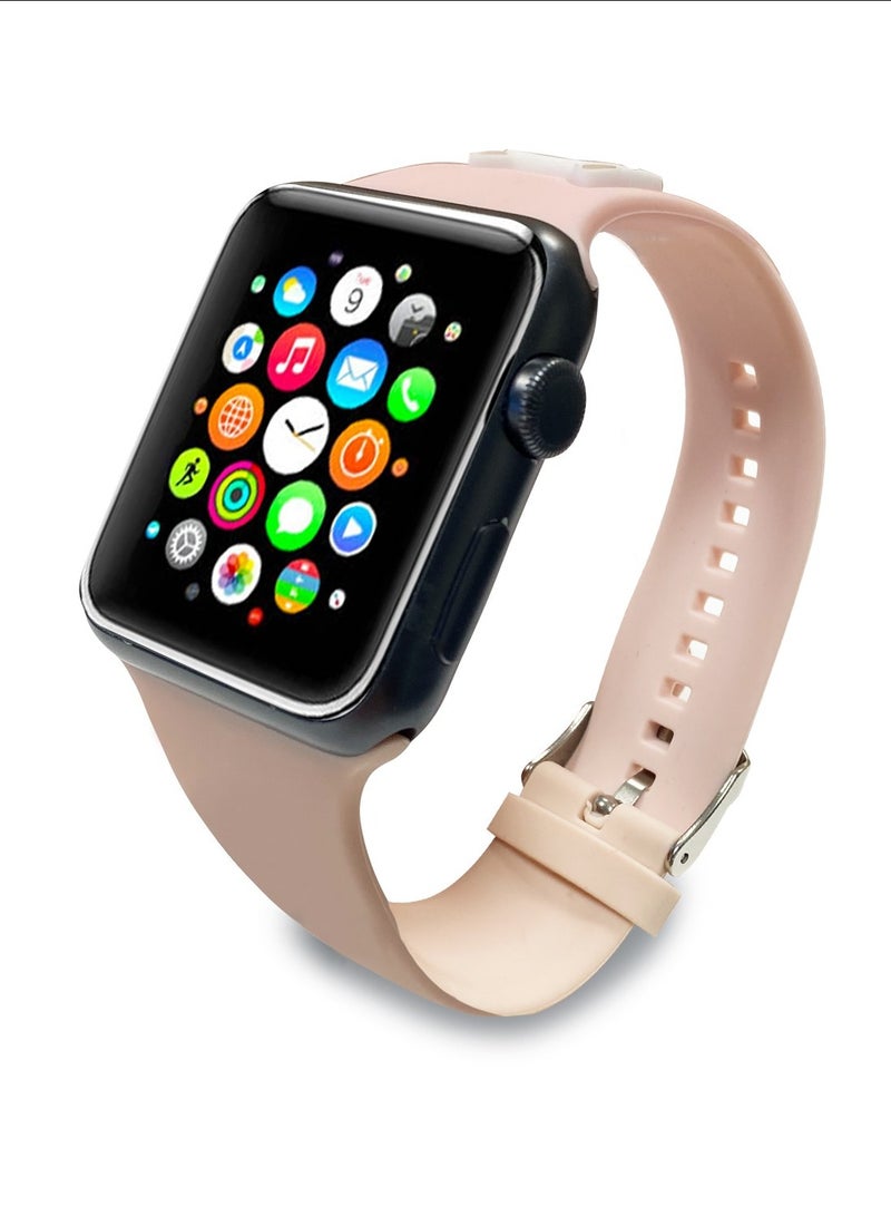 كارل لاغرفيلد حزام سيليكون بشعار رأس تشوبيت لساعة أبل 38/40 ملم - وردي - Image 3