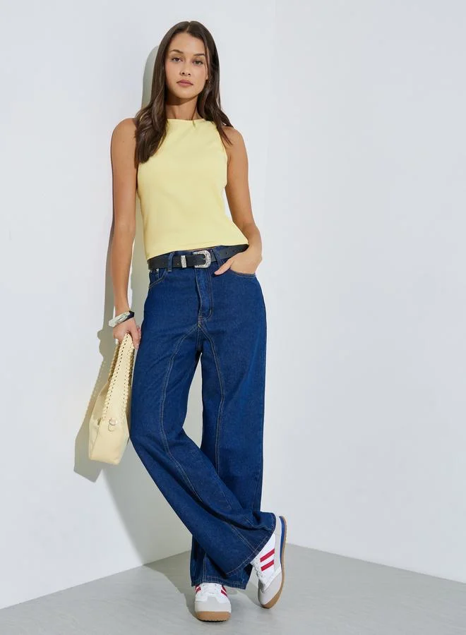 ستايلي Ribbed Round Neck Fitted Vest