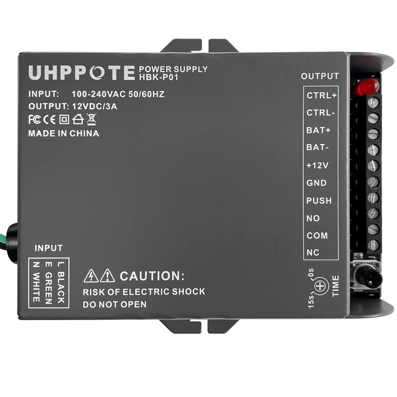 UHPPOTE Door Access Control Power Supply 12V for Electric Lock Intercom Camera (Input:110-240VAC to Output:12VDC) - Image 2