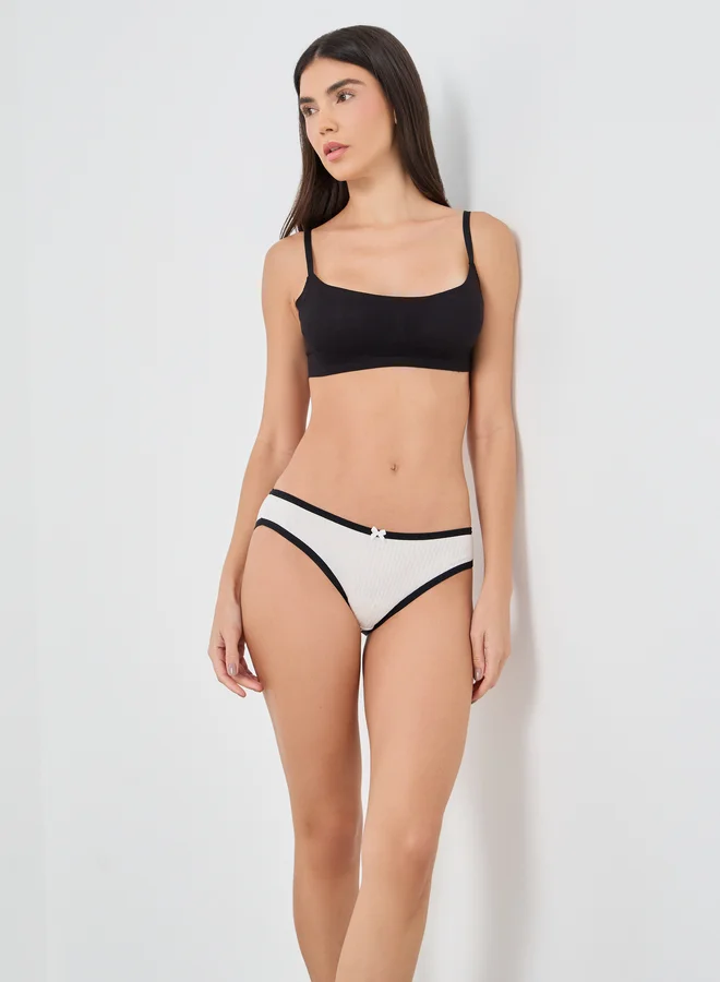 Styli Styli Pack of 4 - Solid Bikini Briefs with Contrast Trim