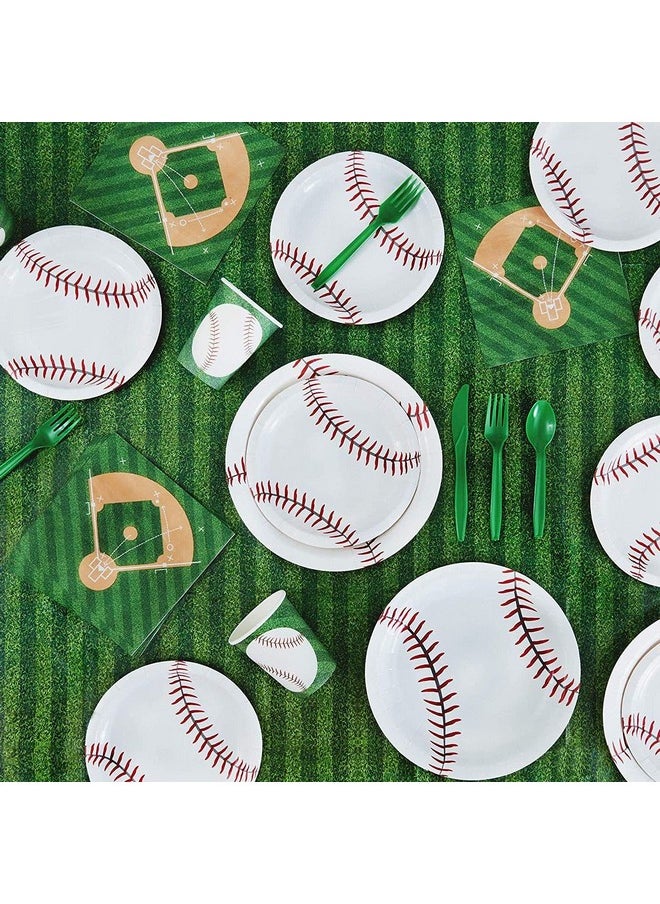 Blue Panda - Baseball Birthday Party Pack Dinnerware Set And Banner (Serves 24 171 Pieces) - Image 1
