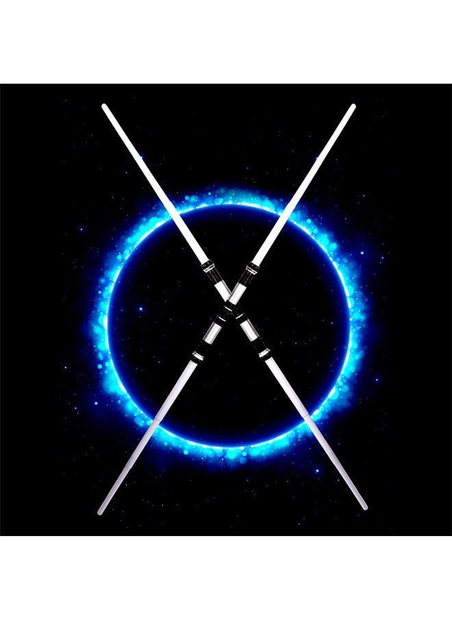 بيوينتي 2PCS الليزر السيف الضوئي المتوهج ، السيف الضوئي المزدوج القابل للسحب السيف الضوئي لعب Cosplay مع الصوت و 7 تعديل اللون يمكن ربطه للأطفال هدية (7 لون) - Image 4