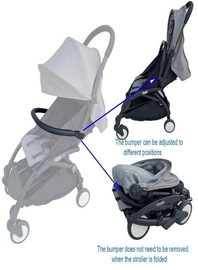 Feliliber PU Leather Stroller Bumper Bar Compatible with Stokke YOYO3, YOYO2 & Babyzen YOYO+, Foldable Armrest Handle Attachment, for All YOYO Models - Image 2