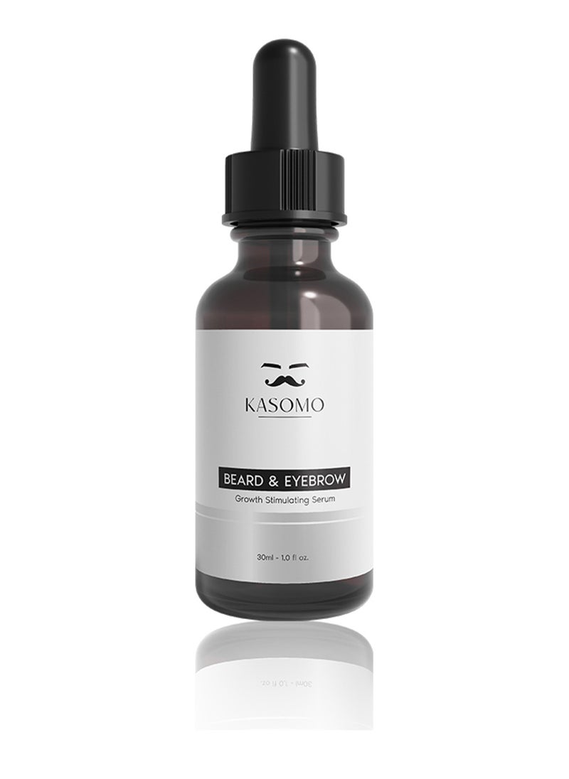 Kasomo - KASOMO Beard and Eyebrow Serum - All Natural Ingredients, Boost Thicker and Healthier Beard & Brow Growth, Improve Patchiness | The best beard and eyebrow serum product made in the USA (30ml) - Image 1