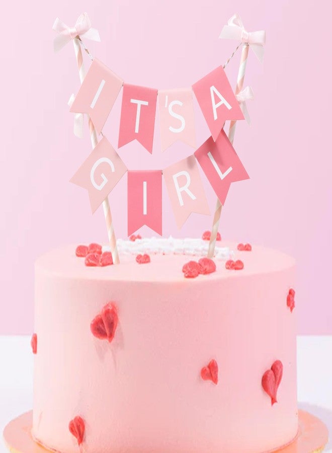 Agkvw It's a Girl - Pink Gender Reveal Party Decoration, Baby Shower Cake Topper - Image 4