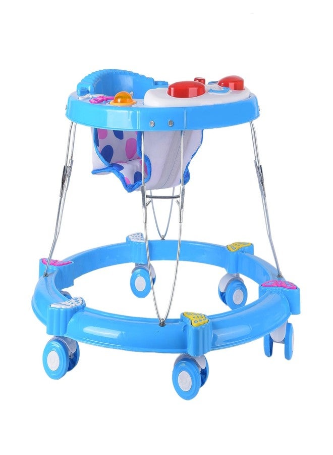 Maanit Walker with Foldable,Cushion Seat | Activity Walker for Baby with Musical Toy Bar | Walker Boys and Girls (Blue) - Image 1