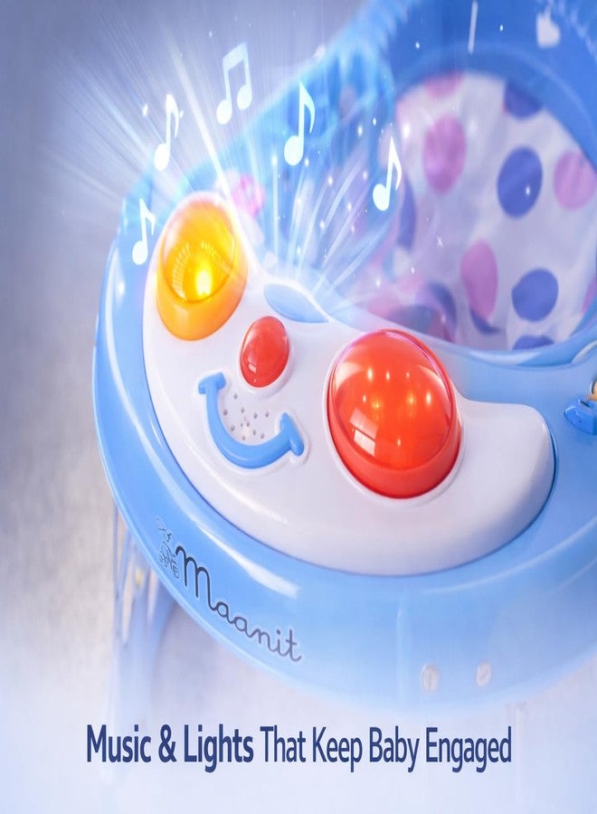 Maanit Walker with Foldable,Cushion Seat | Activity Walker for Baby with Musical Toy Bar | Walker Boys and Girls (Blue) - Image 5