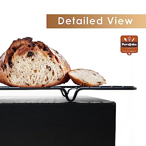 PureBake Cooling Rack for Baking & Cooking | 10x11 inch Square Metal Wire Rack for Cake, Meat, & Cookies | Non-Stick, Dishwasher Safe, Durable | 1 Piece (Black) - Image 5