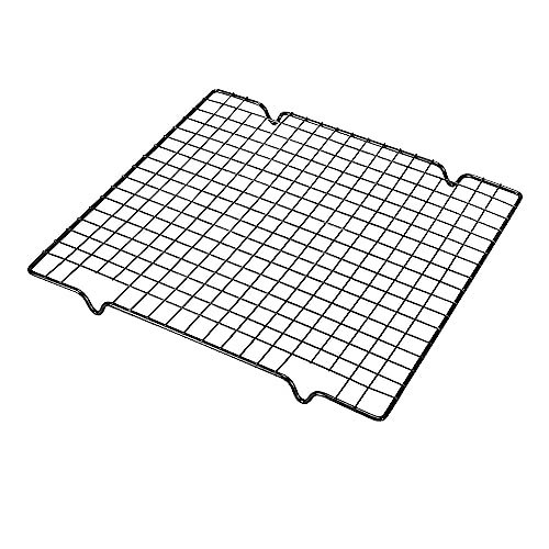 PureBake Cooling Rack for Baking & Cooking | 10x11 inch Square Metal Wire Rack for Cake, Meat, & Cookies | Non-Stick, Dishwasher Safe, Durable | 1 Piece (Black) - Image 1