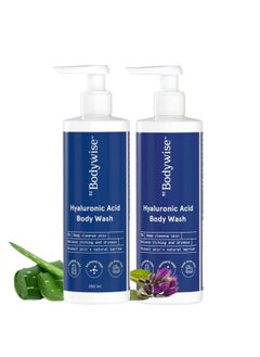 Hyaluronic Acid Body Wash With Aloe Vera Extract (Pack Of 2) ; Deep Cleanses Skin & Provides Intense Hydration To Skin; Gentle And Suitable For All Skin Types ; 500Ml