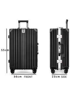 CityRiya-Long Hardside Luggage Carry on Travel Luggage 20 Inch Travel Suitcase Hard Shell ABS Travel Luggage Lightweight Trolley Bag Expandable Rolling Luggage with USB Charging Port and Spinner Wheels  - Image 4