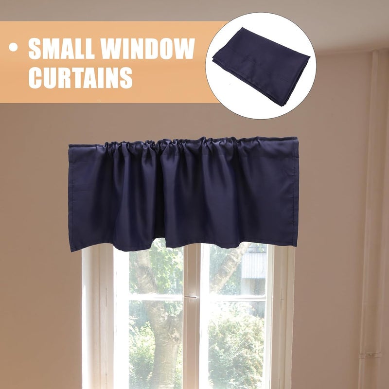 Gatuida Farmhouse Window Valance Curtain 45x145cm Navy Blue Short Blackout Window Treatment for Kitchen Living Room Bathroom - Image 5