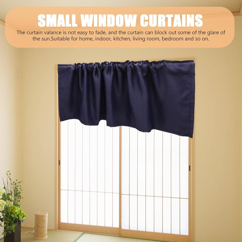 Gatuida Farmhouse Window Valance Curtain 45x145cm Navy Blue Short Blackout Window Treatment for Kitchen Living Room Bathroom - Image 4