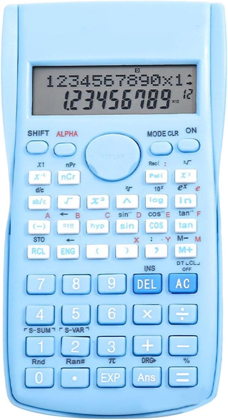 CBK KARUIDA KK-82MS pro Scientific Calculators with 240 Multi-Functional Calculator 2 Lines LCD Display Ideal for Teachers College Students School Office Portable to Carry (Blue)