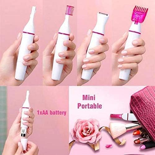 V R ENTERPRISE V R ENTERPRISE Sales 5 In 1 Styler Safety For Upper Lip Chin Eyebrow Trimmer For Women Underarm Face Hair Remover Shaver For Women Multicolor - Image 3