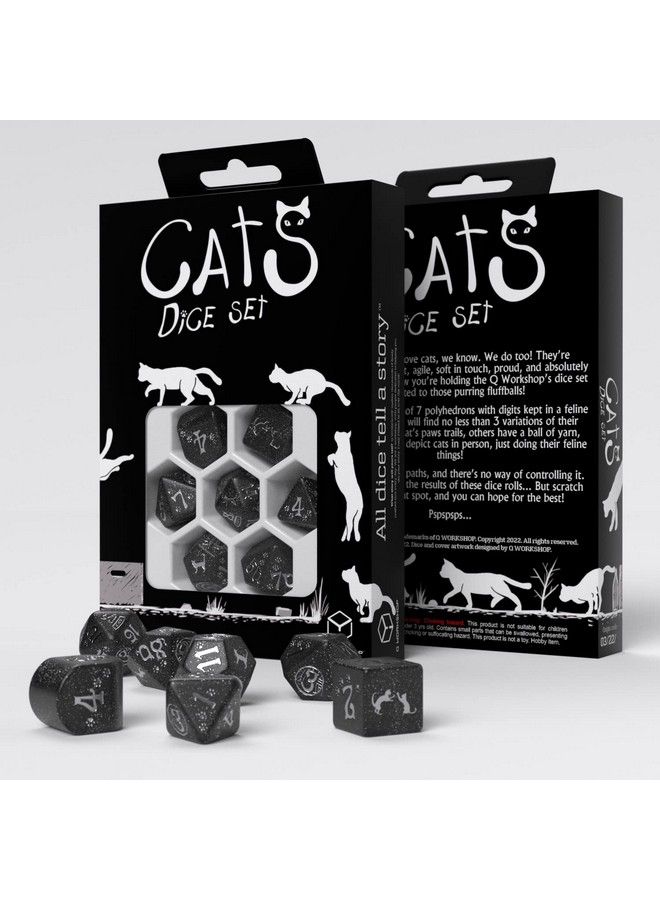 Q WORKSHOP Cats Modern Dice Set Waffle - Image 1