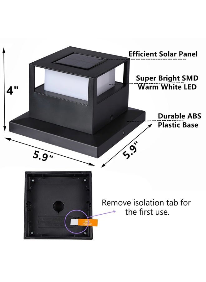 Maggift 4 Pack Solar Post Lights, 20 Lumen Outdoor Warm White High Brightness SMD LED Lighting Solar Powered Cap Light, Fits 4x4, 5x5 or 6x6 Wooden Posts, Waterproof for Yard Fence Deck or Patio - Image 5