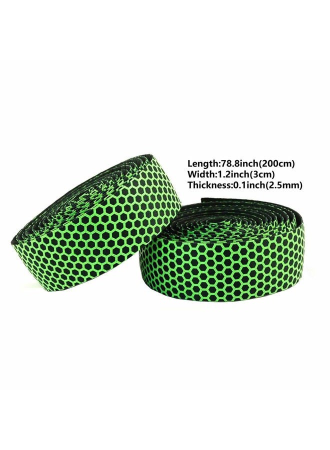 Emoly Road Bike Handlebar Tapes EVA Bicycle Bar Tape for Cycling Handle Wraps for Touring Cycling -Green，2 Rolls - Image 3