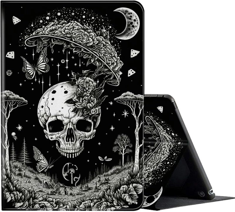 FUYOCWE for Fire HD 10 Case 2021,Fire HD 10 Plus Tablet Case (11th Generation, 2021 Release), Multi-Angle Slim Stand Smart Cover Cases for New Amazon Kindle Fire HD 10 10.1"-Goth Skull Black White Art - Image 1
