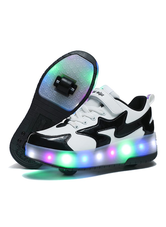 Sharpdo Kids Roller Skates Light Up Shoes with Double Wheel Shoes LED USB Charging Roller Sneakers for Girls Boys Best Gift  - Image 1