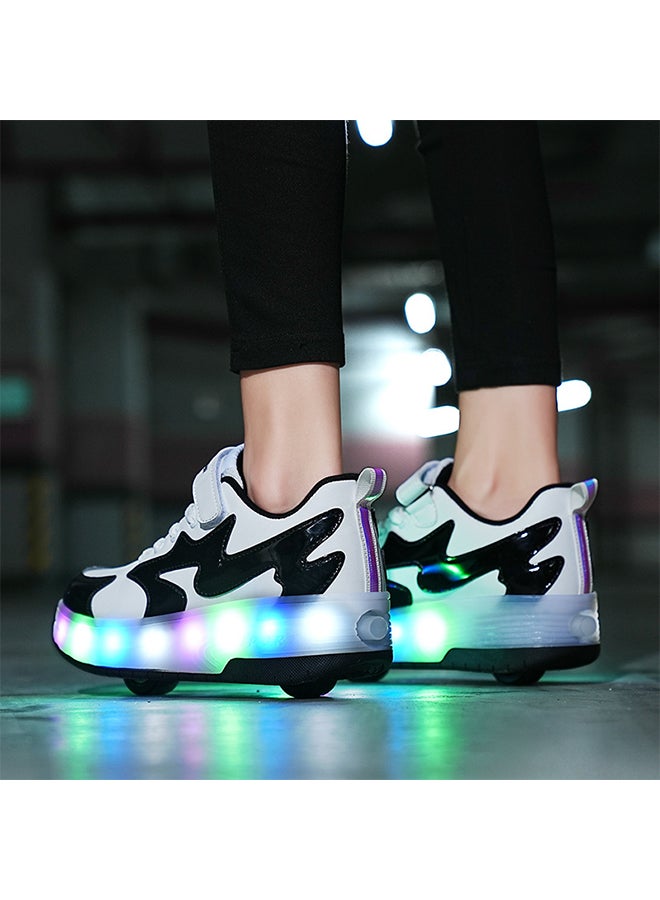 Sharpdo Kids Roller Skates Light Up Shoes with Double Wheel Shoes LED USB Charging Roller Sneakers for Girls Boys Best Gift  - Image 3