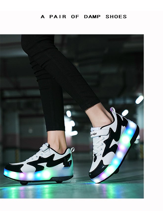 Sharpdo Kids Roller Skates Light Up Shoes with Double Wheel Shoes LED USB Charging Roller Sneakers for Girls Boys Best Gift  - Image 2