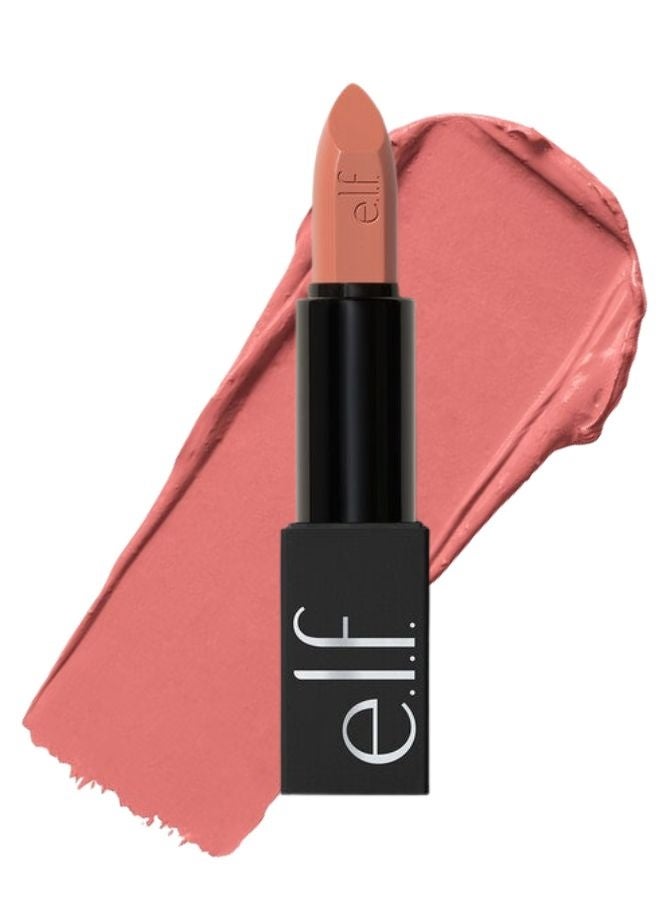 إلف أحمر شفاه إي.إل.إف. أو فيس ساتين - ديرتي توك | أحمر شفاه غني بالأصباغ، مرطب، بلمسة نهائية ساتانية، مع السكوالين، وإسترات الجوجوبا، وزيت المارولا - 3.8 غرام - Image 1