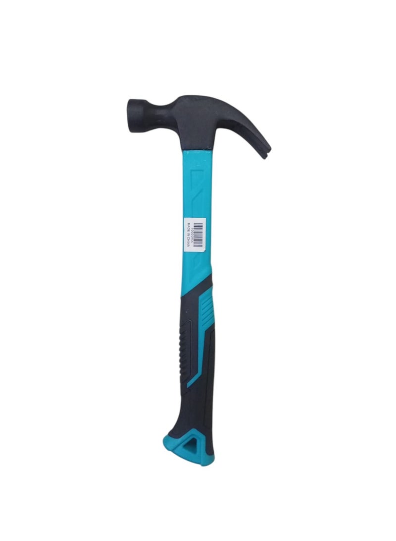 Claw Hammer 250 g – 28 cm Length, Heavy-Duty Steel Head for Nailing & Nail Pulling, Strong Plastic Handle with Non-Slip Rubber Grip – Black/Turquoise – Model 10004943 - Image 1